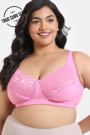 Buy Zivame True Curv Single Layered Non Wired 3/4th Coverage Super Support Bra - Pink Cosmos